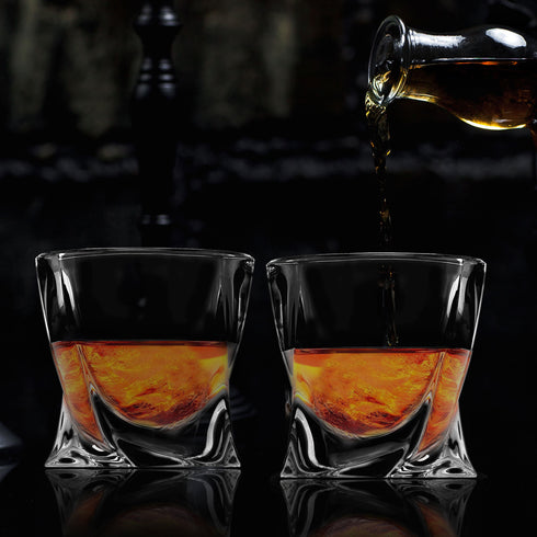 Twist Whisky Decanter, Glasses & Whisky Stones Box Set